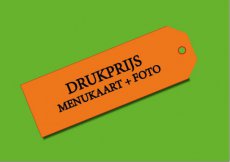 Drukprijs menukaart + foto Drukprijs menukaart + foto